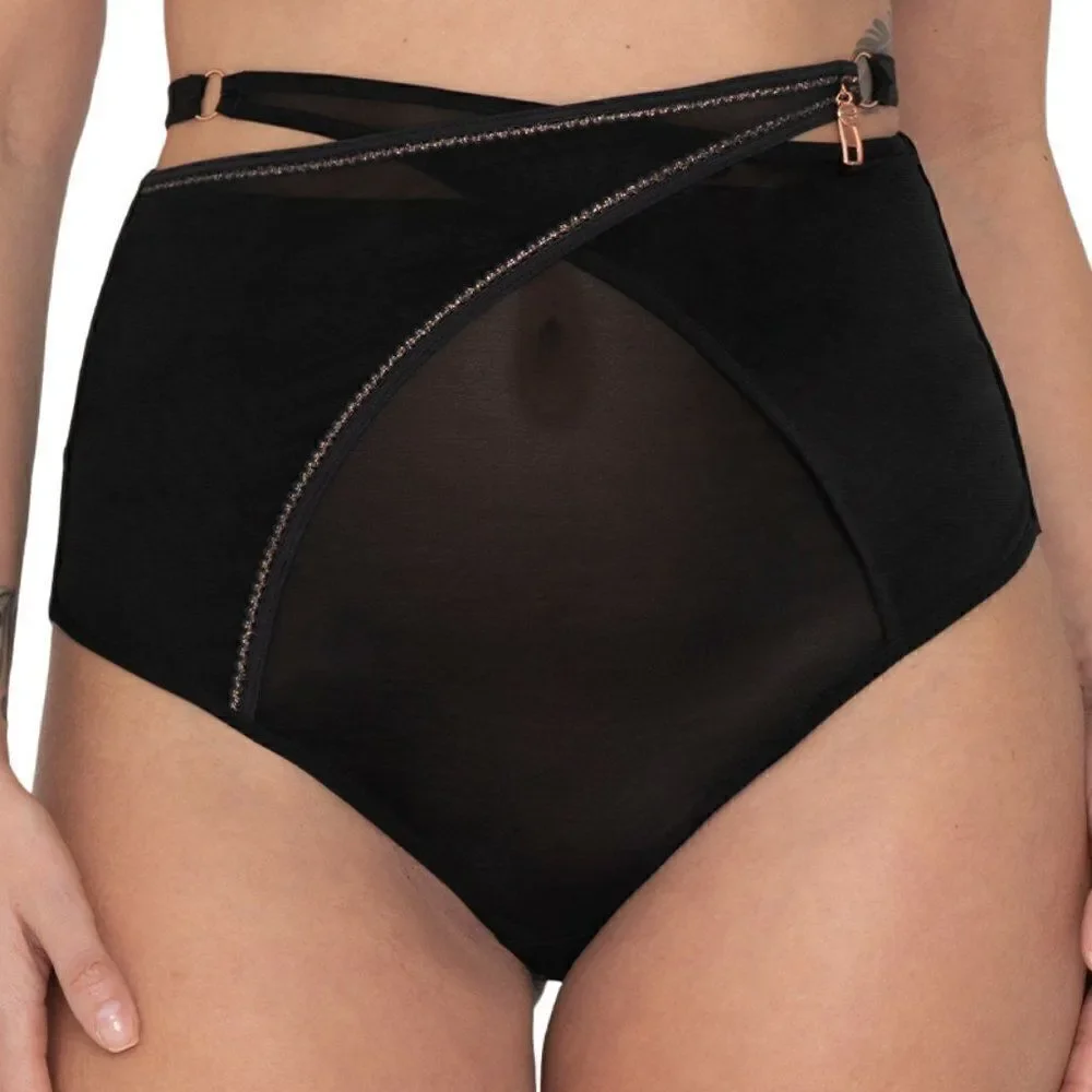 NEW High Waisted Exposed Zipper Panty Brief‎